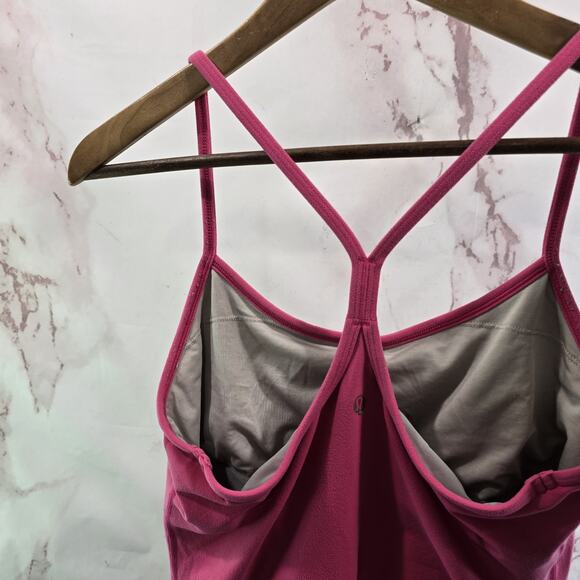 Lululemon Tank Top Womens 10 Pink Built In Shelf Bra Y T Racerback Magenta Hot - Picture 6 of 10